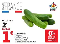 Auchan Supermarché Concombre offre