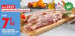 Auchan Supermarché Porc poitrine tranchée avec os offre
