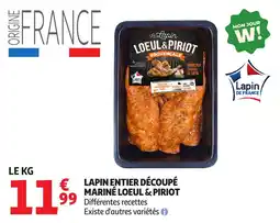 Auchan Supermarché Lapin entier découpé mariné loeul & piriot offre