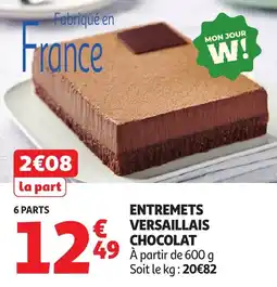 Auchan Supermarché Entremets versaillais chocolat offre