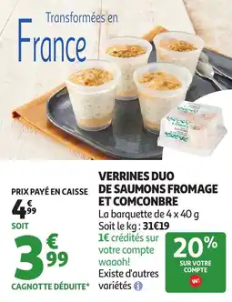 Auchan Supermarché Verrines duo de saumons fromage et comconbre offre
