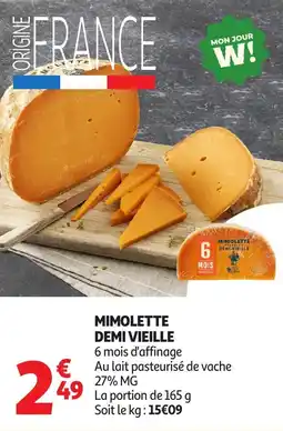 Auchan Supermarché Mimolette demi vieille offre