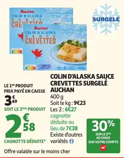 Auchan Supermarché Colin d'alaska sauce crevettes surgelé auchan offre