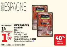 Auchan Supermarché Chorizo doux auchan offre