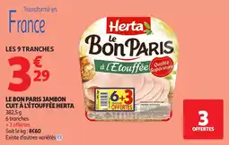 Auchan Supermarché Le bon paris jambon cuit à l'étouffée herta offre