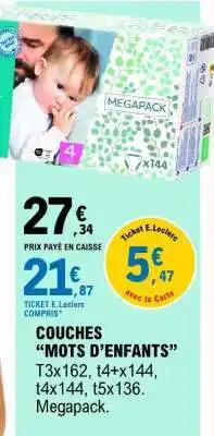 E.Leclerc COUCHES “MOTS D’ENFANTS” offre