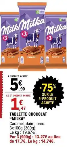 E.Leclerc TABLETTE CHOCOLAT MILKA offre