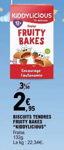 E.Leclerc BISCUITS TENDRES FRUITY BAKES KIDDYLICIOUS offre