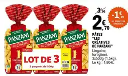 E.Leclerc LOT DE 3 PÂTES “LES CRÉATIVES DE PANZANI” offre