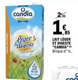 E.Leclerc Lait Léger et Digeste Candia offre