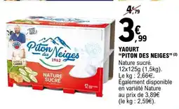 E.Leclerc Yaourt 'Piton des Neiges' offre