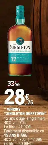 E.Leclerc WHISKY SINGLETON DUFFTOWN offre