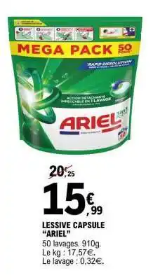 E.Leclerc LESSIVE CAPSULE ARIEL offre