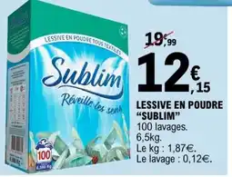 E.Leclerc LESSIVE EN POUDRE SUBLIM offre