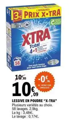 E.Leclerc LESSIVE EN POUDRE “X-TRA” offre