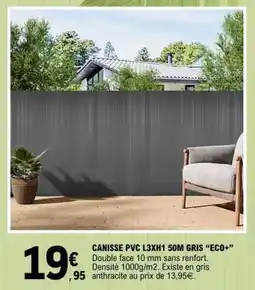 E.Leclerc CANISSE PVC L3XH1 50M GRIS “ECO+” offre