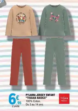 E.Leclerc PYJAMA JERSEY ENFANT TISSAIA BASICS offre
