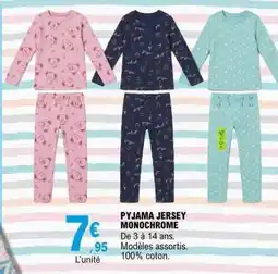 E.Leclerc PYJAMA JERSEY MONOCHROME offre