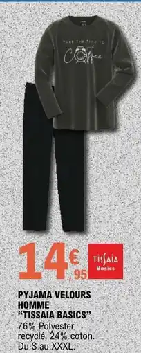E.Leclerc PYJAMA VELOURS HOMME “TISSAIA BASICS” offre