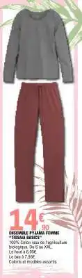 E.Leclerc ENSEMBLE PYJAMA FEMME TISSIA BASICS offre