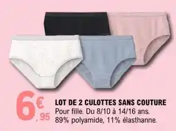 E.Leclerc LOT DE 2 CULOTTES SANS COUTURE offre