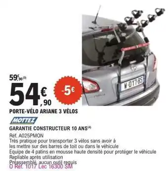 PORTE-VÉLO ARIANE 3 VÉLOS