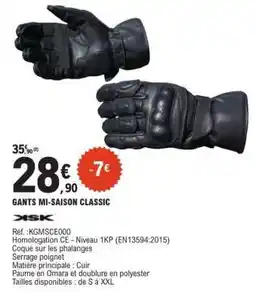 E.Leclerc GANTS MI-SAISON CLASSIC offre