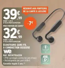E.Leclerc ÉCOUTEURS SANS FIL À CONDUCTION OSSEUSE offre