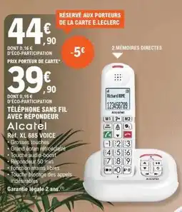 E.Leclerc TÉLÉPHONE SANS FIL AVEC RÉPONDEUR Alcatel offre