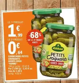 E.Leclerc Cornichons Petits Croquants Aigres-Doux Kuhne offre