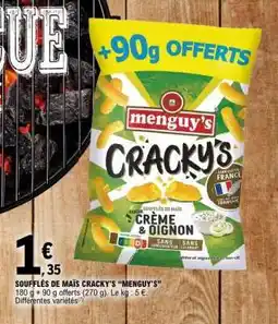 E.Leclerc SOUFFLÉS DE MAÏS CRACKY'S MENGUY'S offre