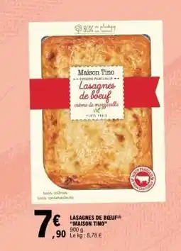 E.Leclerc Lasagnes de bœuf MAISON TINO offre