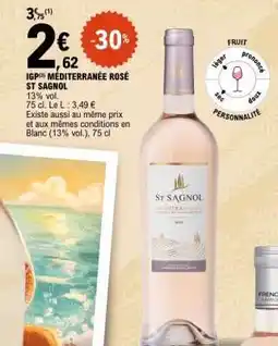 E.Leclerc IGP MÉDITERRANÉE ROSÉ ST SAGNOL offre