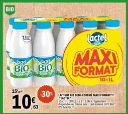 E.Leclerc LAIT UHT BIO DEMI-ÉCRÉMÉ MAXI FORMAT offre