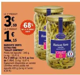 E.Leclerc HARICOTS VERTS EXTRA-FINS “GILLET CONTRÉS” offre