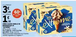 E.Leclerc CÔNES GLACÉS VANILLE DE MADAGASCAR X6 “EXTREME” offre