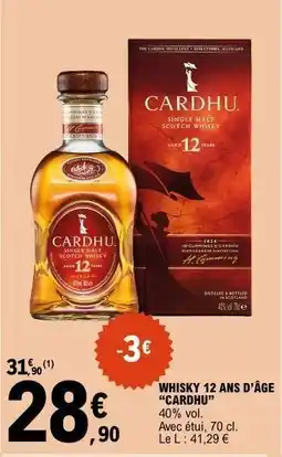 E.Leclerc WHISKY 12 ANS D'ÂGE CARDHU offre