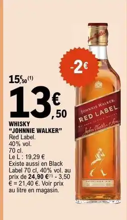 E.Leclerc WHISKY JOHNNIE WALKER offre