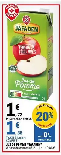 E.Leclerc Jus de Pomme 'Jafaden' offre
