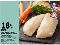 E.Leclerc 2 Filets Poulet Fermier du Sud-Ouest Label Rouge offre