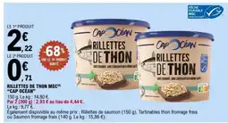 E.Leclerc RILLETTES DE THON MSC CAP OCÉAN offre