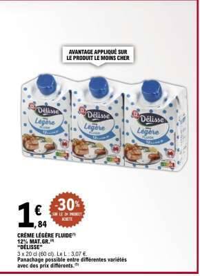 Promo Crme lgre fluide chez E.Leclerc