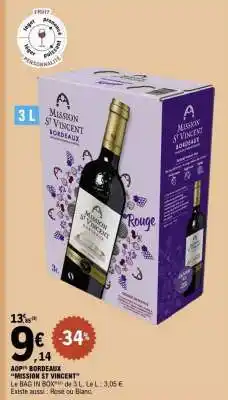 E.Leclerc AOP Bordeaux 'Mission St Vincent' offre