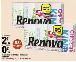 E.Leclerc ESSUIE-TOUT INSTA ROLLS 4 ROULEAUX RENOVA offre