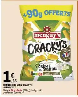 E.Leclerc SOUFFLÉS DE MAÏS CRACKY'S MENGUY'S offre