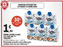 E.Leclerc CRÈME LÉGÈRE FLUIDE 12% MAT.GR. “DÉLISSE” offre