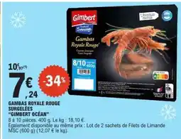 E.Leclerc GAMBAS ROYALE ROUGE SURGELÉES “GIMBERT OCÉAN” offre