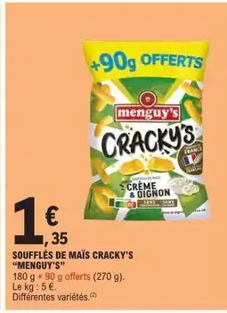 E.Leclerc SOUFFLÉS DE MAÏS CRACKY'S MENGUY'S offre