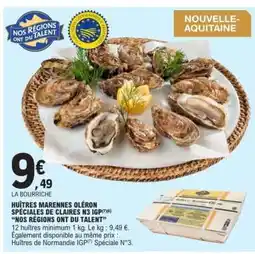 E.Leclerc HUÎTRES MARENNES OLÉRON SPÉCIALES DE CLAIRES N3 IGP offre