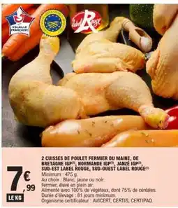 E.Leclerc 2 Cuisses de Poulet Fermier offre